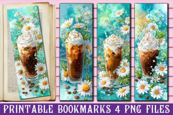 Turquoise Daisy Iced Coffee Bookmark