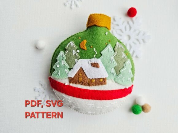 Winter Snow Globe Felt Ornament Pattern
