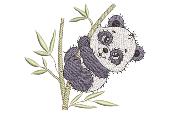 Baby Boy Panda Bamboo Design