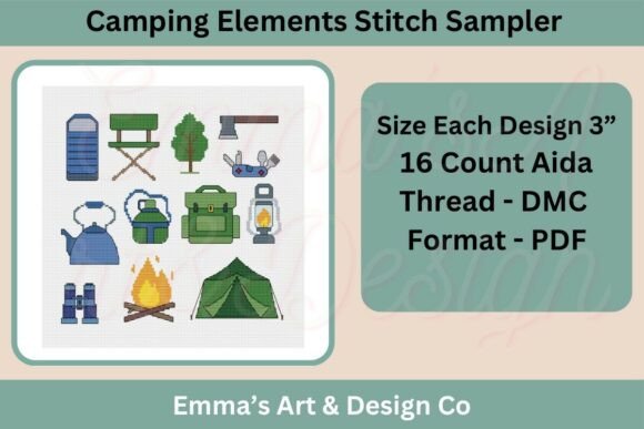 Camping Cross Stitch Patterns Bundle