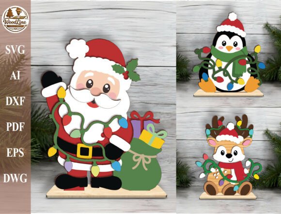 Christmas Shelf Sitter SVG Bundle (Design 1) laser cut file