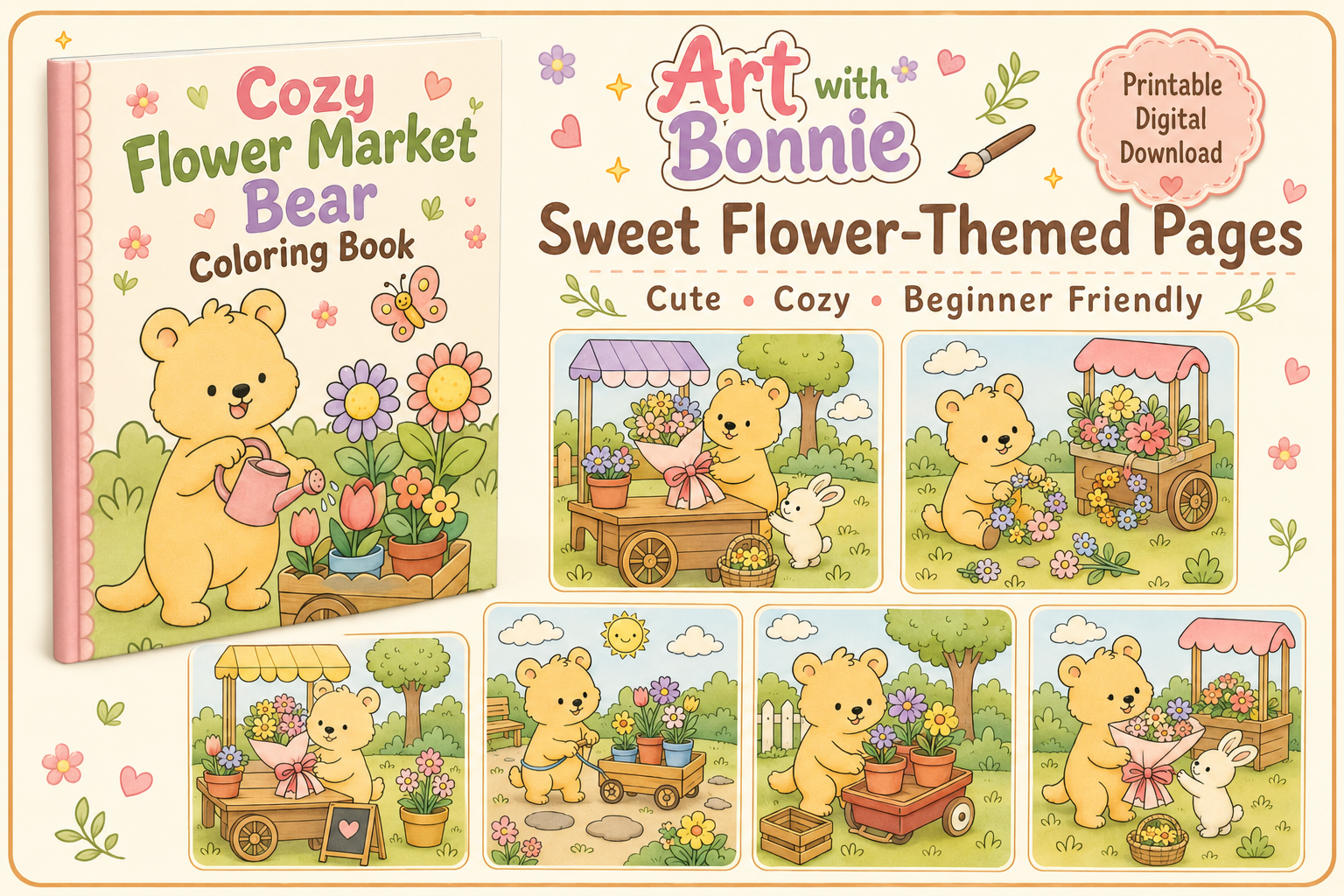 Cozy Bear Coloring Pages PDF