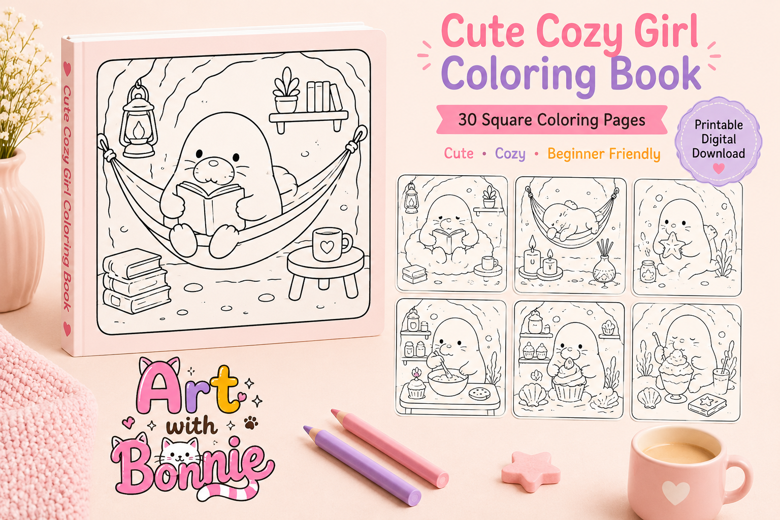 Cute Cozy Baby Seal Coloring Pages Pack