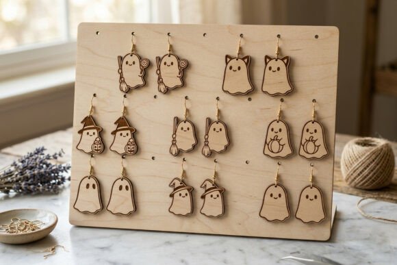 Cute Ghost Earrings SVG Bundle