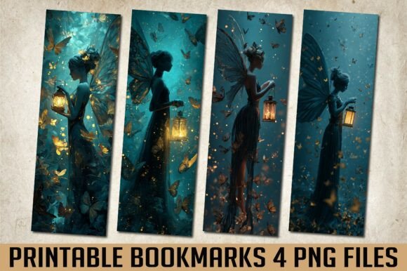 Dark Fairy Butterfly Lantern Bookmark