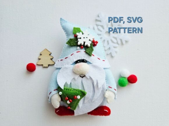 Easy Christmas Felt Gnome Sewing Pattern