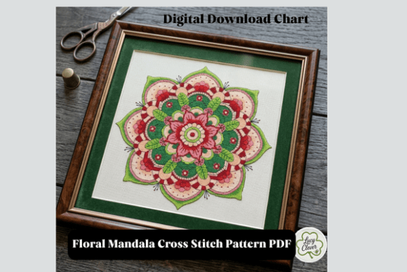 Floral Mandala Cross Stitch Pattern PDF