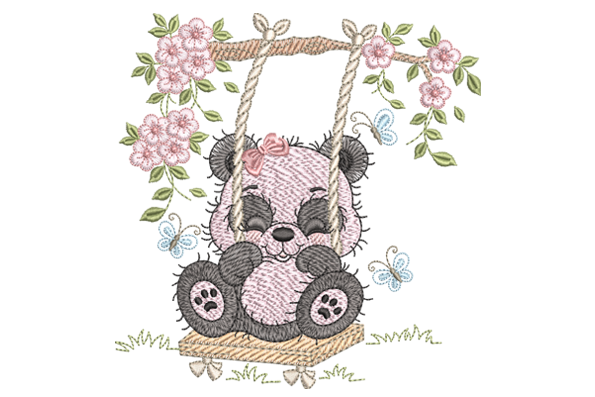 Floral Panda Swing Design