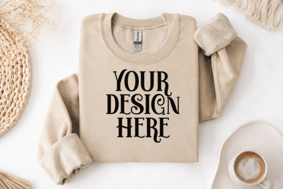 Gildan 18000 Sweatshirt Flat Lay Mockup