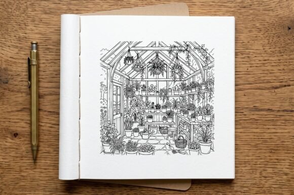 Greenhouse Plants Coloring Page