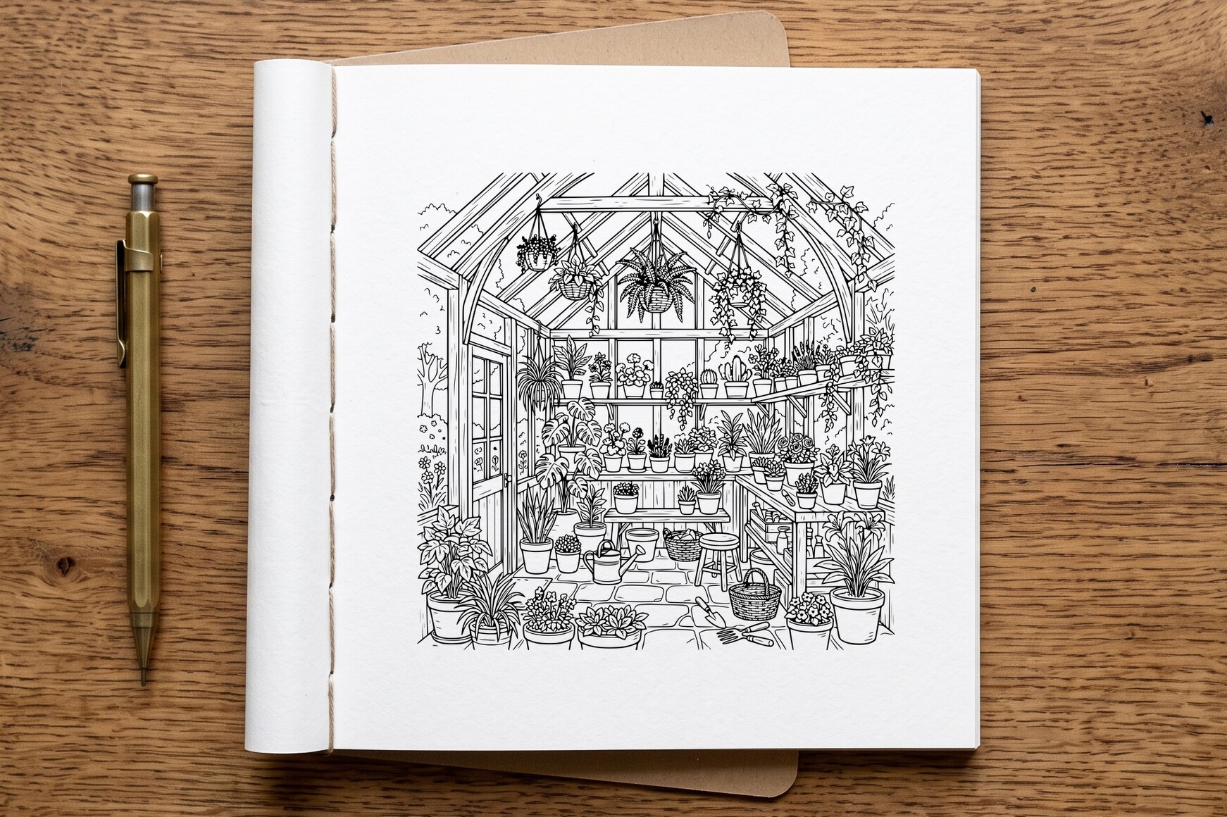 Greenhouse Plants Coloring Page