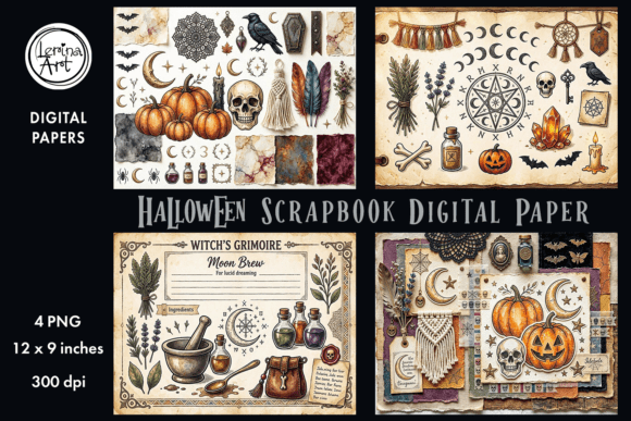 Halloween Junk Journal Page. Scrapbook