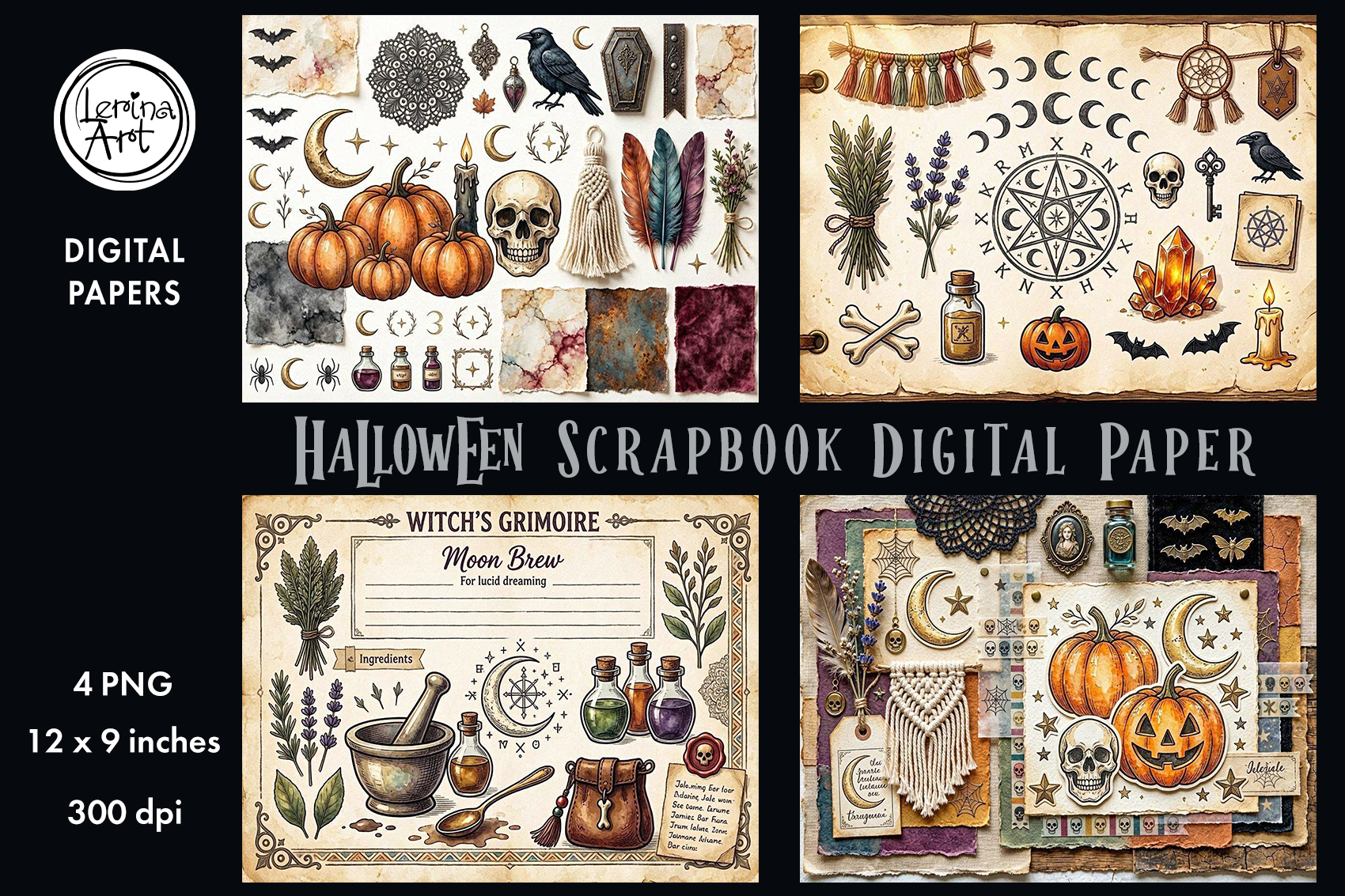 Halloween Junk Journal Page. Scrapbook