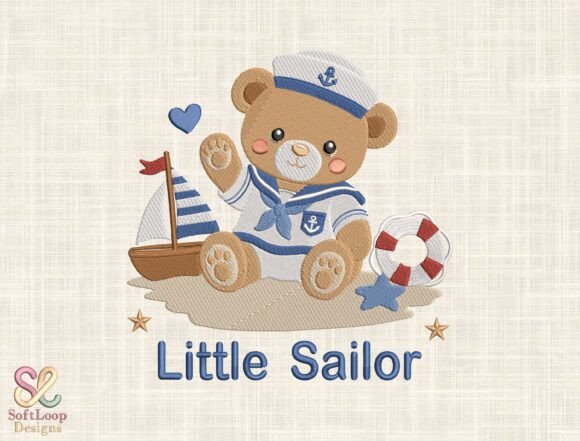Little Sailor Teddy Bear Embroidery File