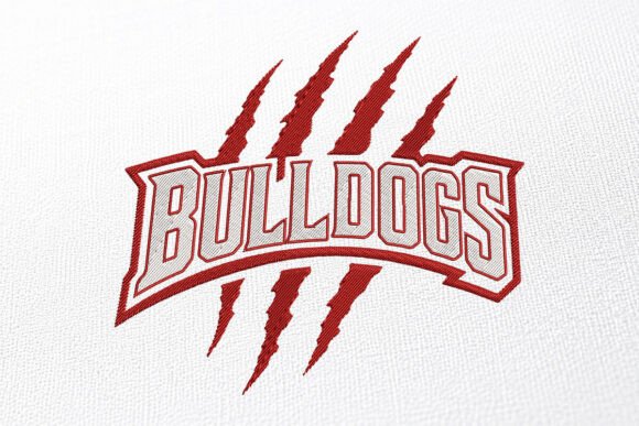 Mascot Bulldogs Embroidery Design