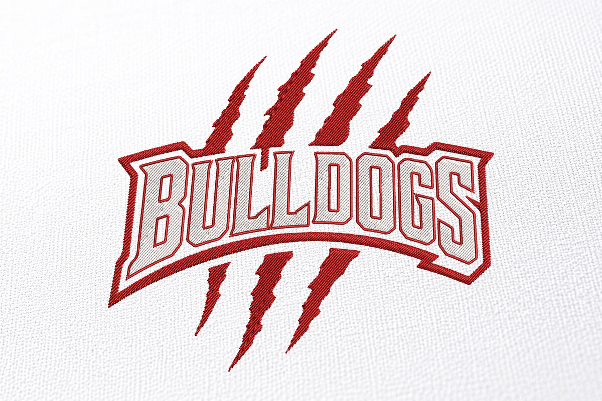 Mascot Bulldogs Embroidery Design