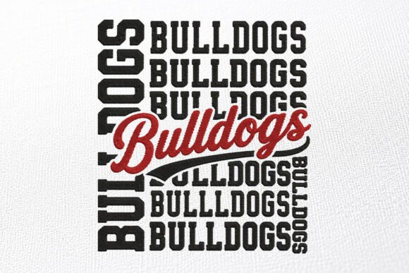 Mascot Bulldogs Embroidery Design