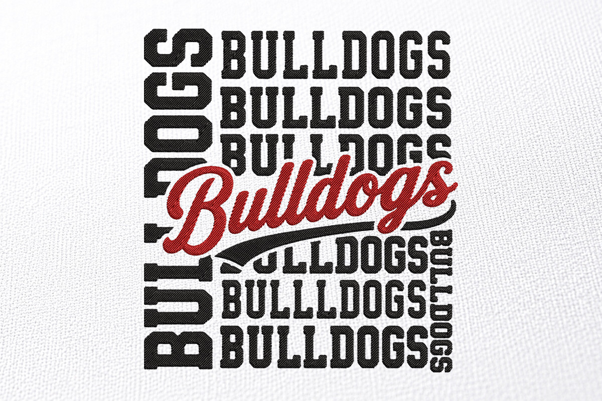 Mascot Bulldogs Embroidery Design