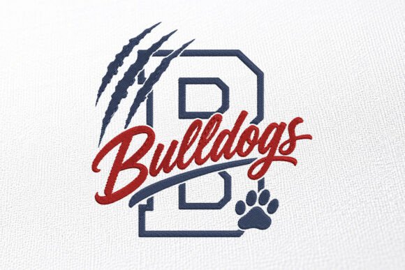 Mascot Bulldogs Embroidery Design