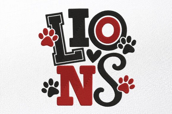 Mascot Lions Embroidery Design