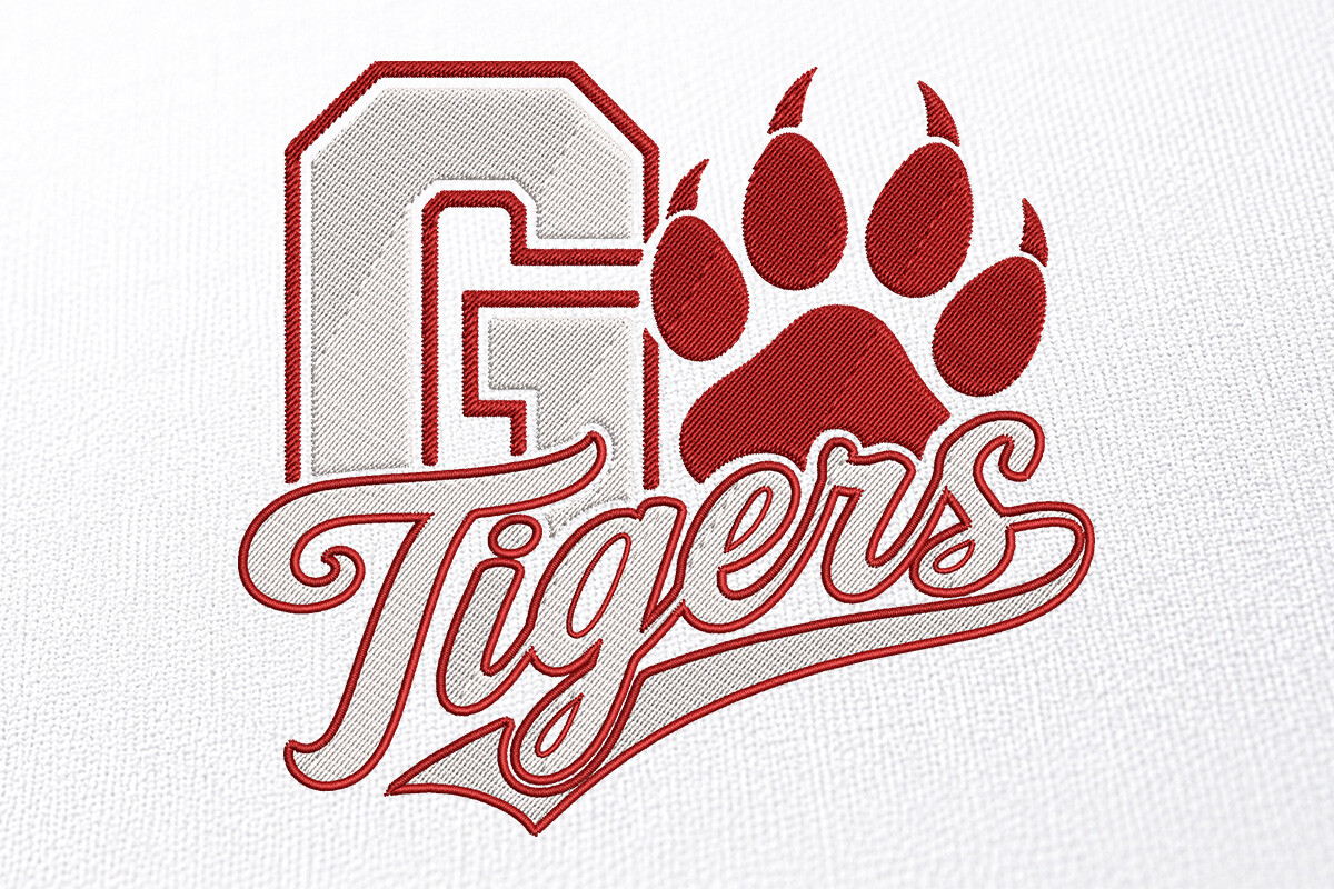Mascot Tigers Embroidery Design