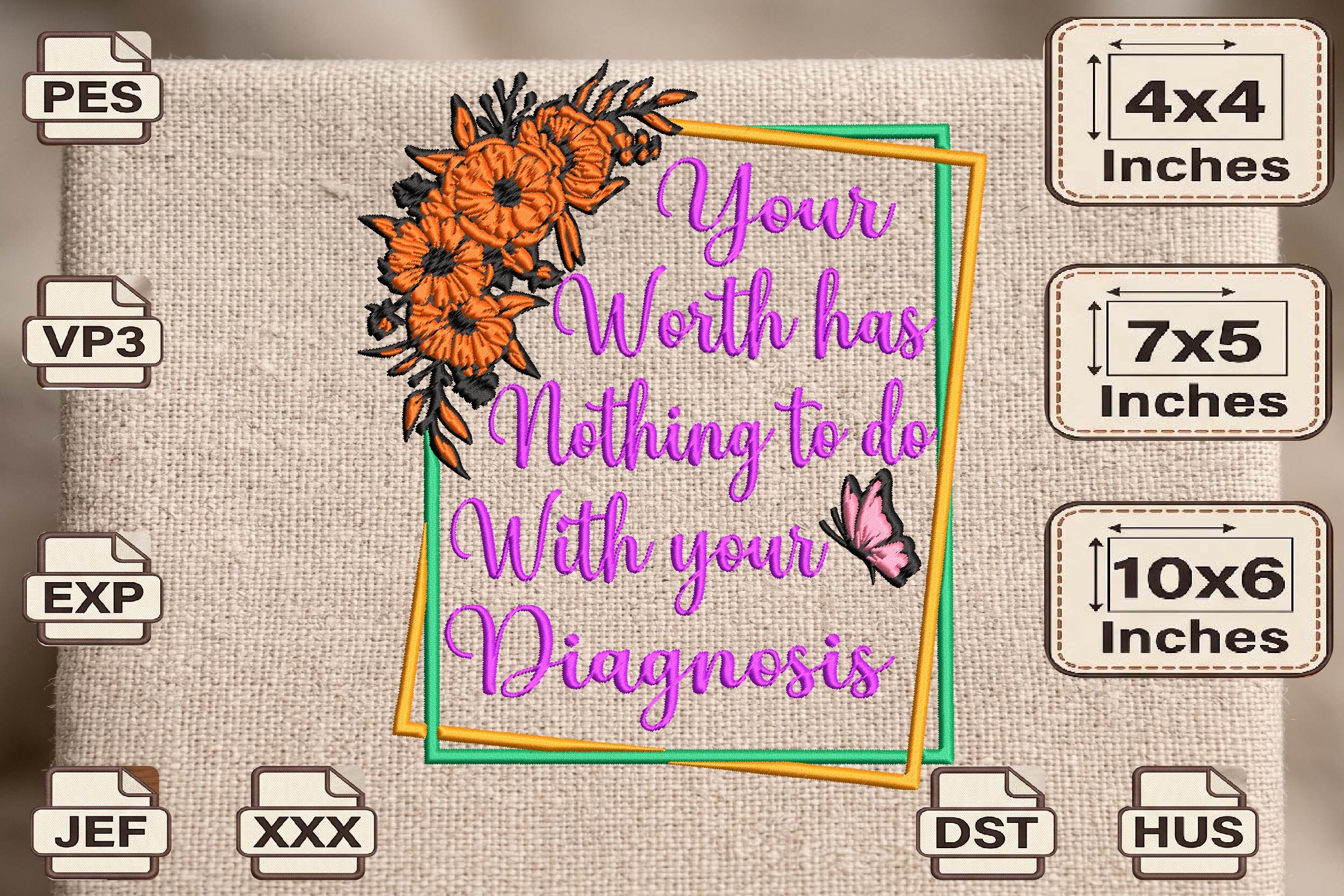 Mental Health Awareness Embroidery