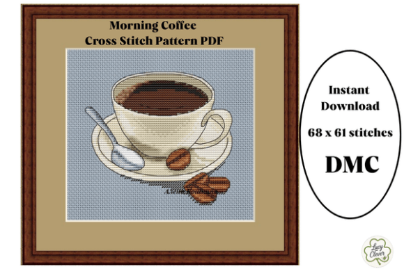 Morning Coffee Cross Stitch Pattern PDF