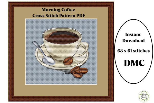 Morning Coffee Cross Stitch Pattern PDF