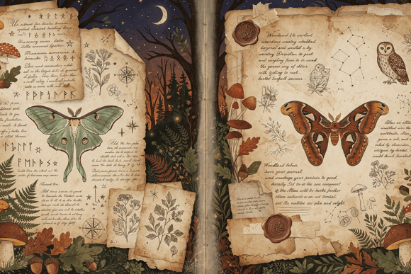 Mystical Woodland Moth Journal