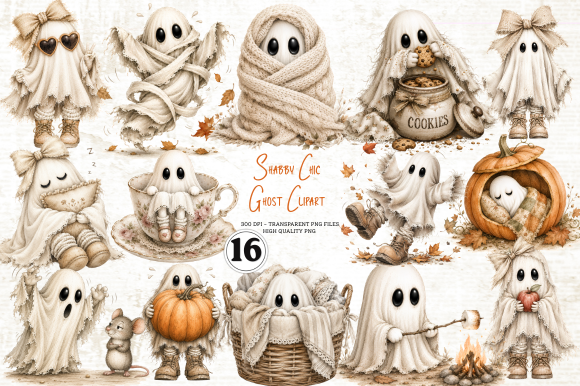 Shabby Chic Ghost Clipart
