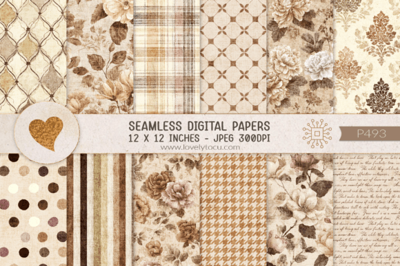 Vintage Floral Damask Seamless Papers