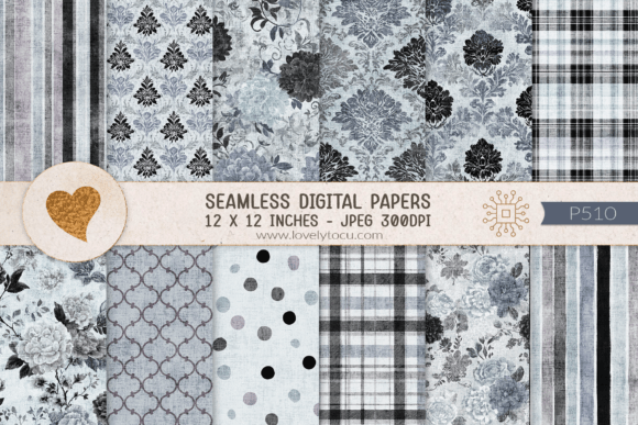 Vintage Floral Damask Seamless Papers