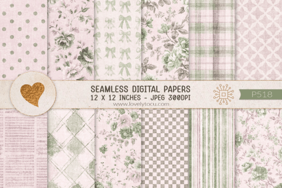 Vintage Floral Damask Seamless Papers