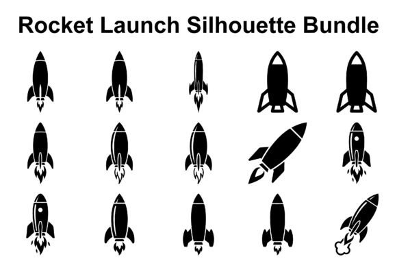 Vintage Rocket Silhouette Set