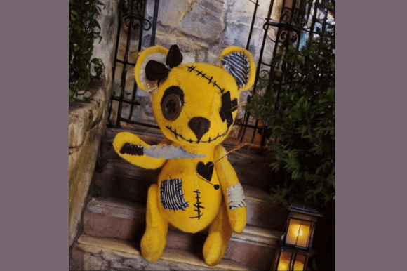 Voodoo Bunny Bear felt toy Halloween craft pattern