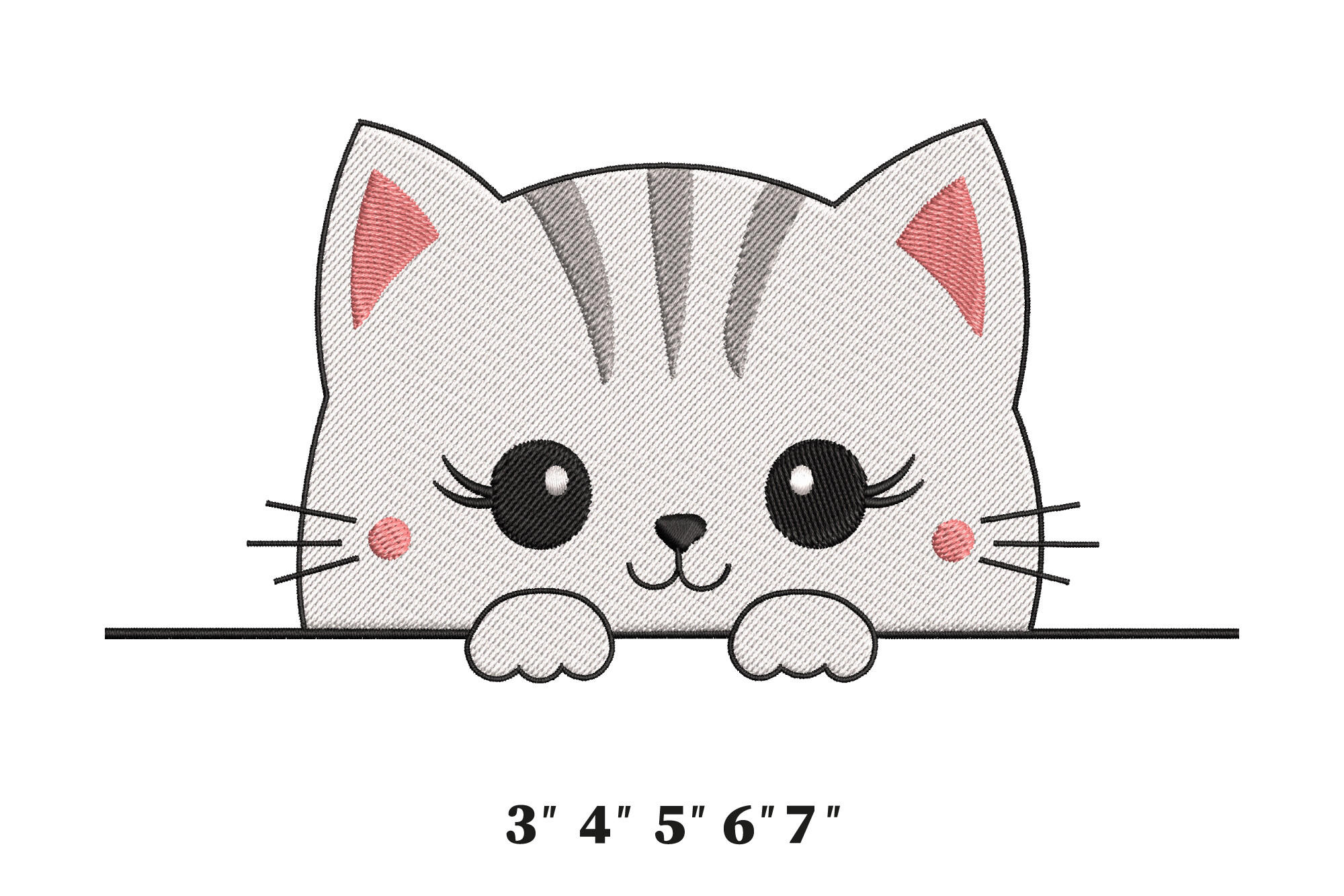 White Peeking Cat Face Head