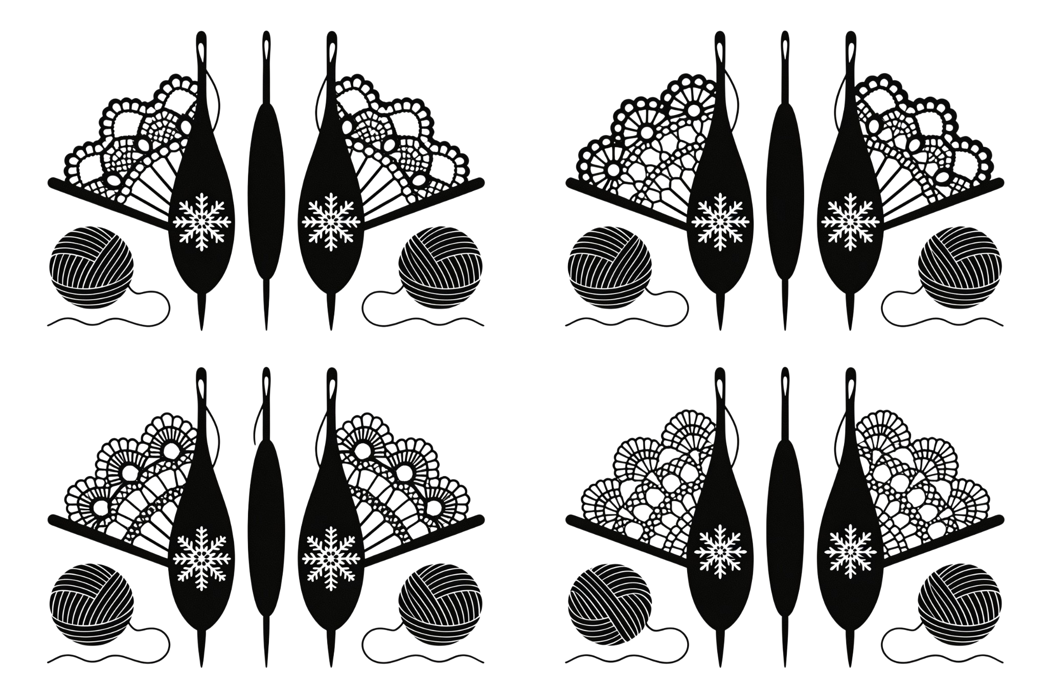 Winter Crochet Clipart Knitting Graphics