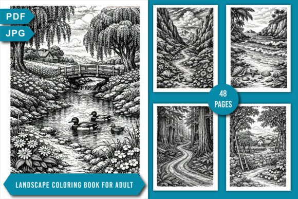 Beautiful Landscape Coloring Book