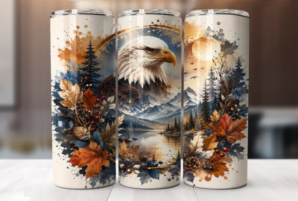 Autumn Eagle Wilderness 20oz Tumbler PNG