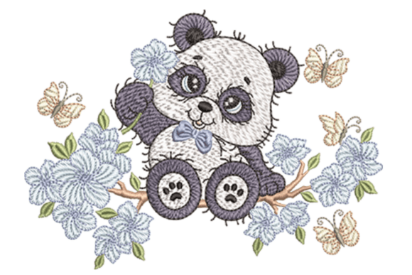 Baby Boy Floral Panda Design