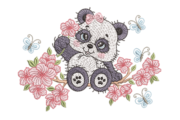 Baby Floral Panda Design