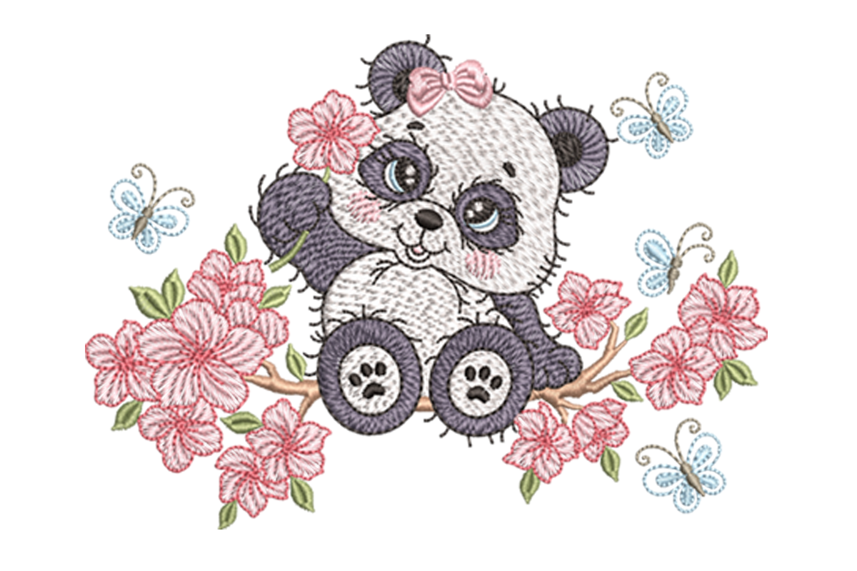Baby Floral Panda Design