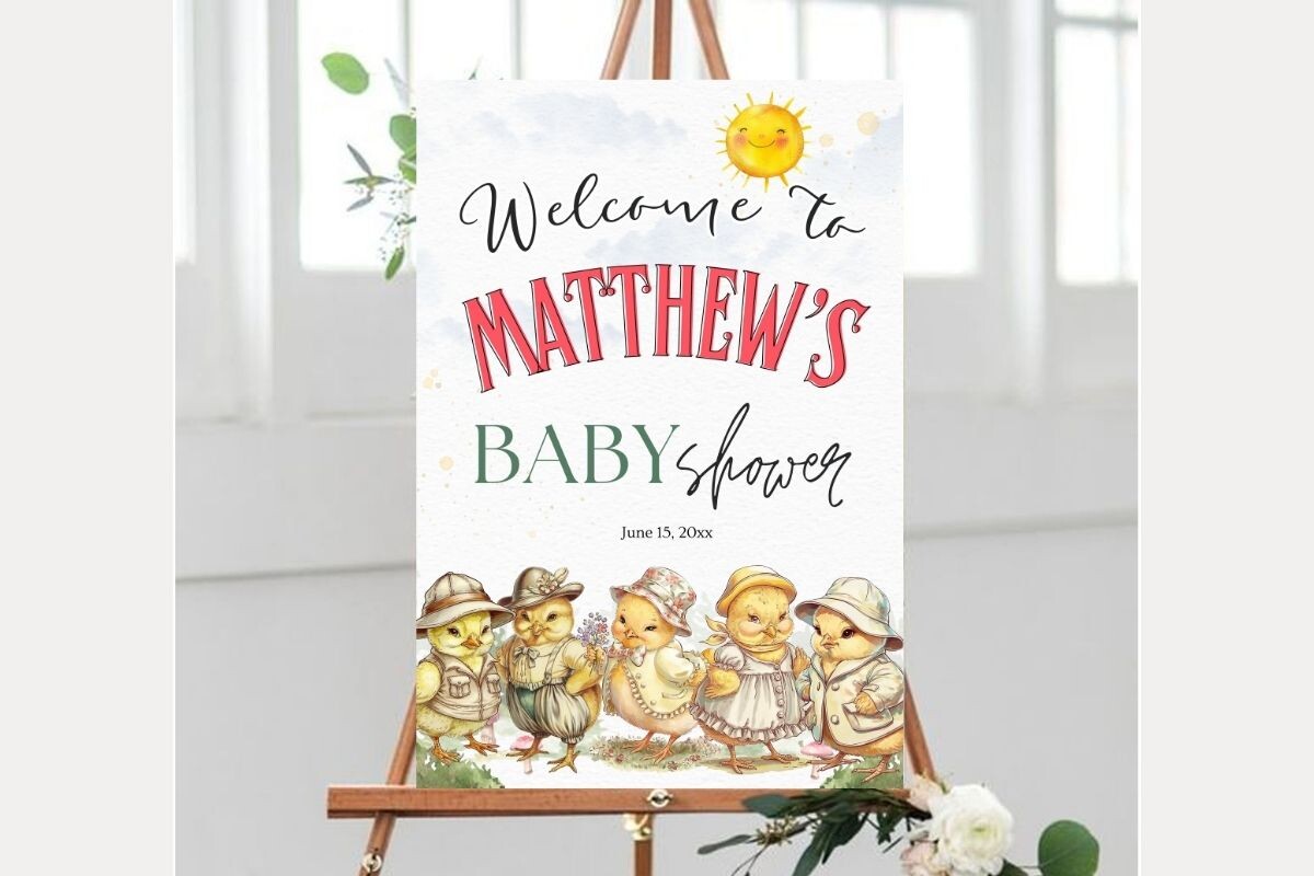 Baby Shower Welcome Sign Template 218