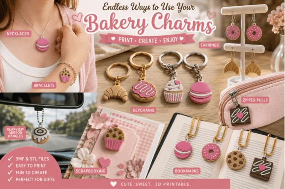 Bakery Treats Charms 3D Print Files - STL/3MF - Image 3