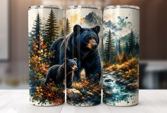 Black Bear Mountain Forest Tumbler Wrap