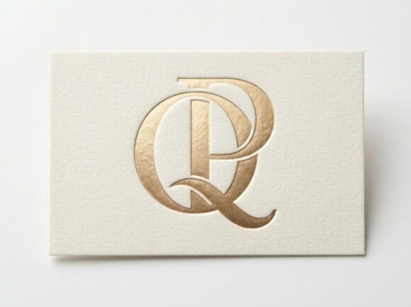 Bold QP Interlocked Serif Monogram Logo