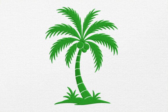 Coconut Palm Tree Embroidery Design