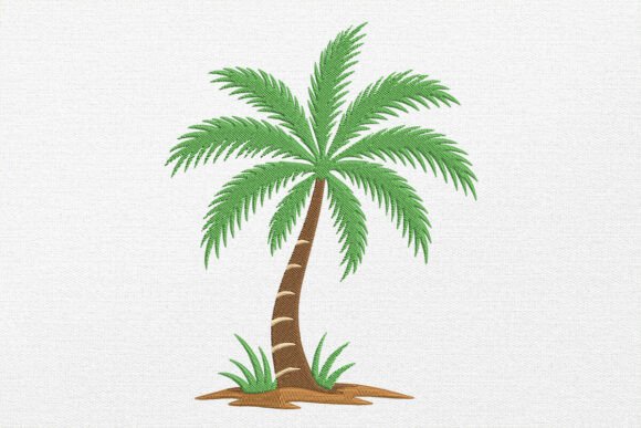 Coconut Palm Tree Embroidery Design