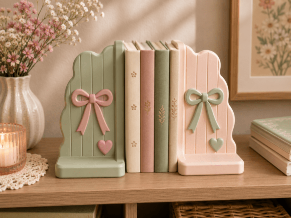 Coquette Bow Bookends STL | Cute Ribbon Keepsake Organizers - Image 2