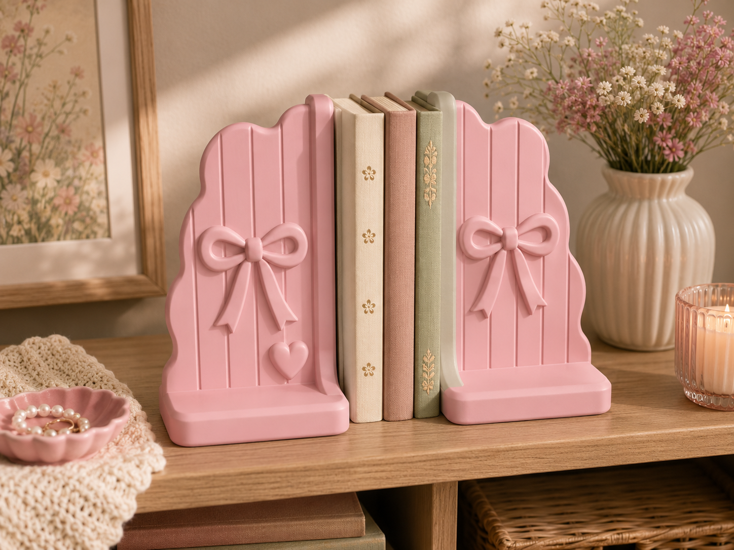 Coquette Bow Bookends STL | Cute Ribbon Keepsake Organizers - Image 6